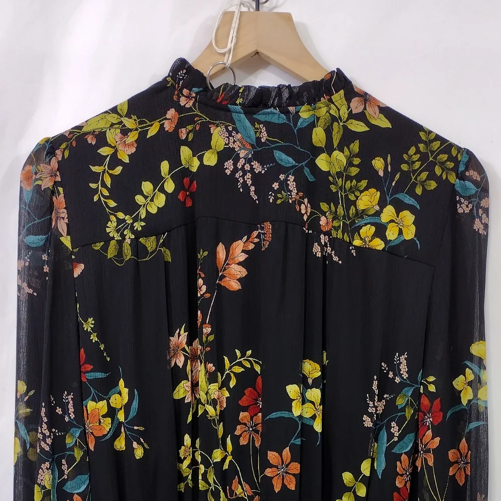 Tommy Hilfiger Floral Dress Women's 12 Multicolor Artsy Cottagecore Peasant - Picture 6 of 10